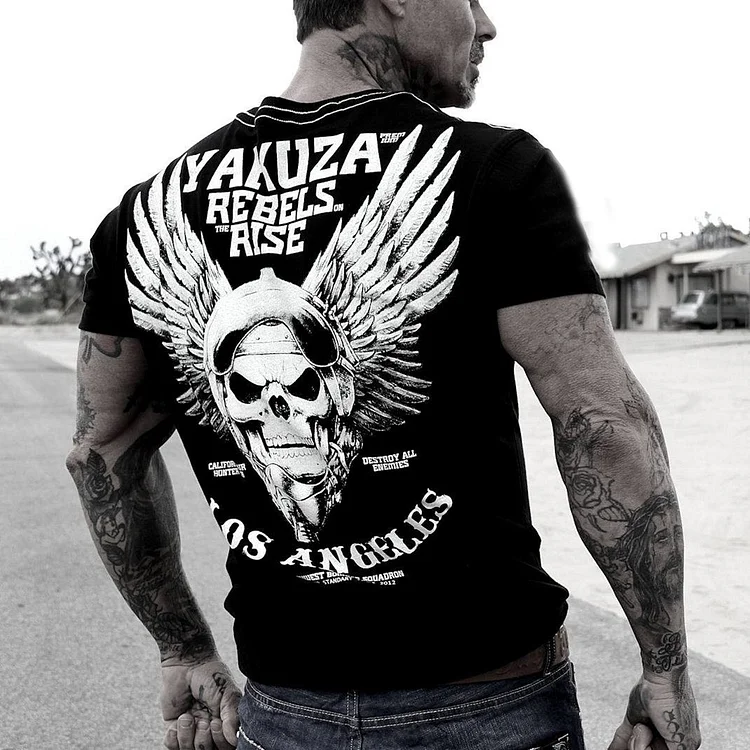 MOTOR YAKUZA MOTOCYKL Print Mens Short Sleeve T-Shirt