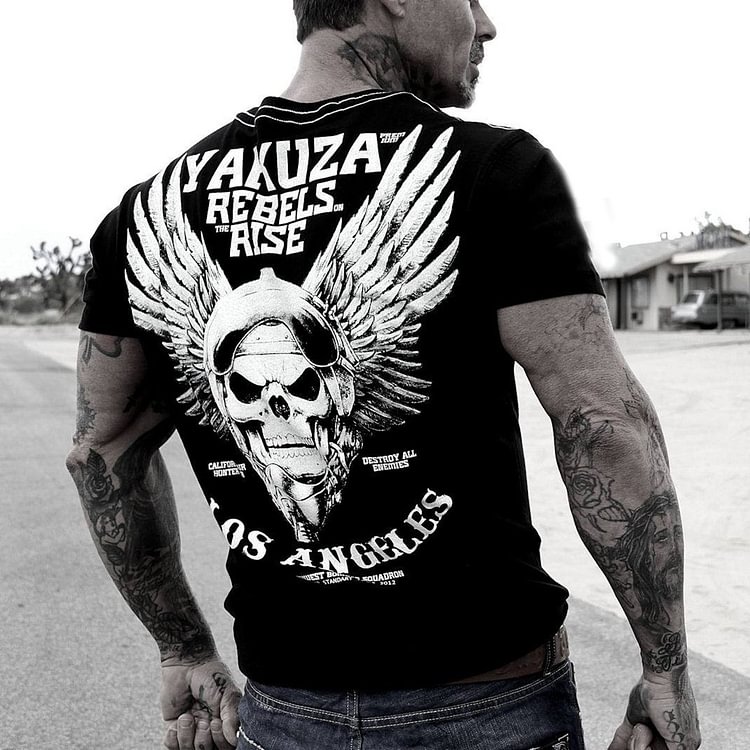 MOTOR YAKUZA MOTOCYKL Print Mens Short Sleeve T-Shirt