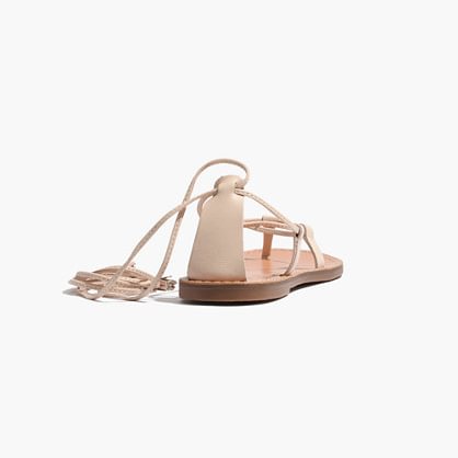 Beige Strappy Sandals Comfortable Flats Summer Sandals |FSJ Shoes