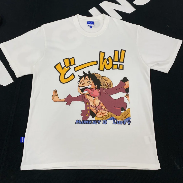 Pure Cotton One Piece Monkey D Luffy Funny T-shirt weebmemes