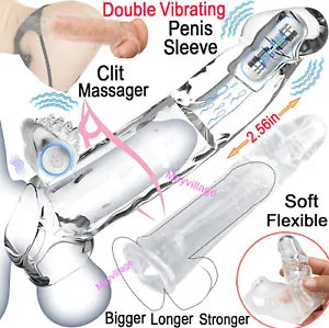 fifty shades of grey greedy girl g-spot rabbit vibrator charger Dual Vibrating Penis Sheath main image 0