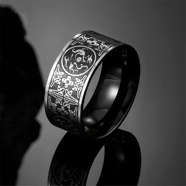 Buddhist Four Beast Stainless Steel Ring