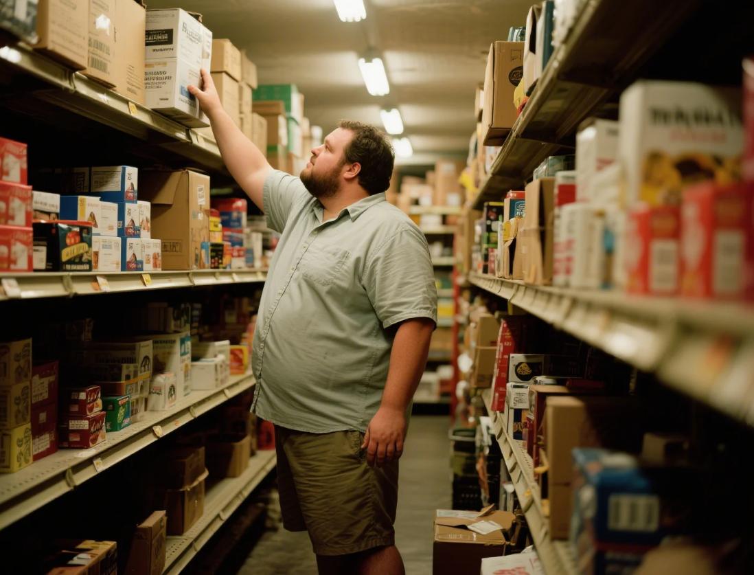 A big and tall guy shopping in short set.