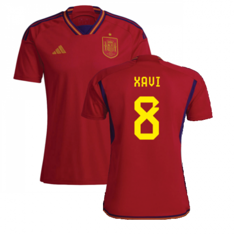 Spain Xavi 8 Home Shirt Kit World Cup 2022