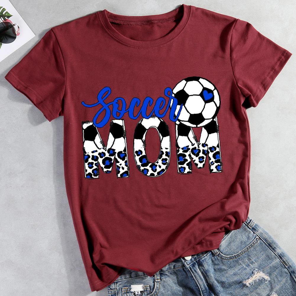 Soccer Mom Round Neck T-shirt-Guru-buzz