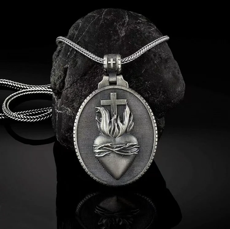 Sacred Heart Medallion Necklace