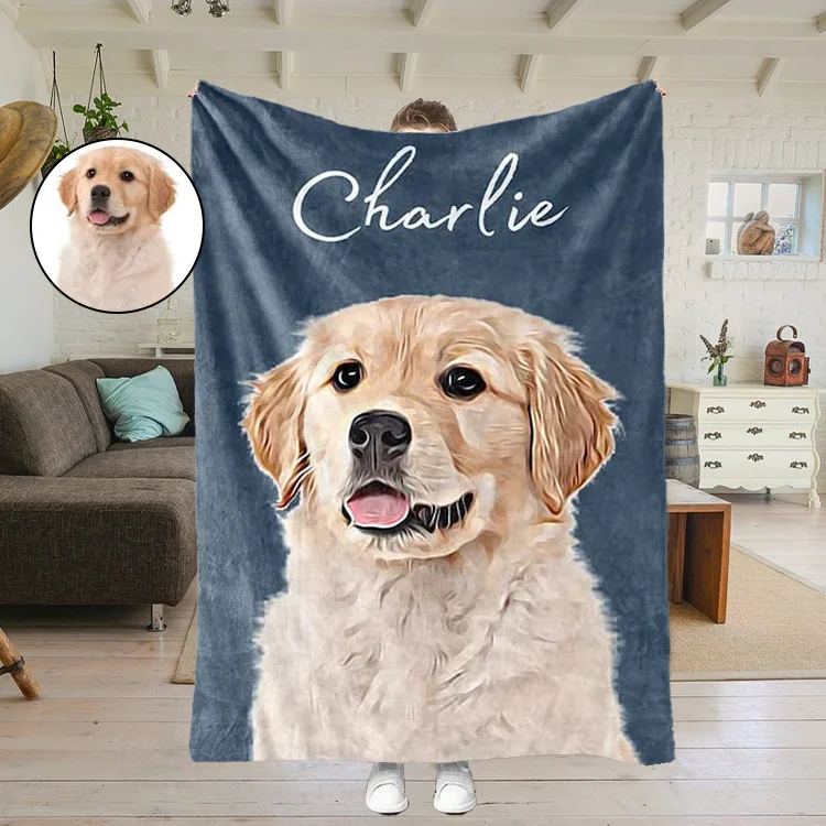 Custom Pet Blanket Using Pet Photo + Name Custom Dog Blanket ...