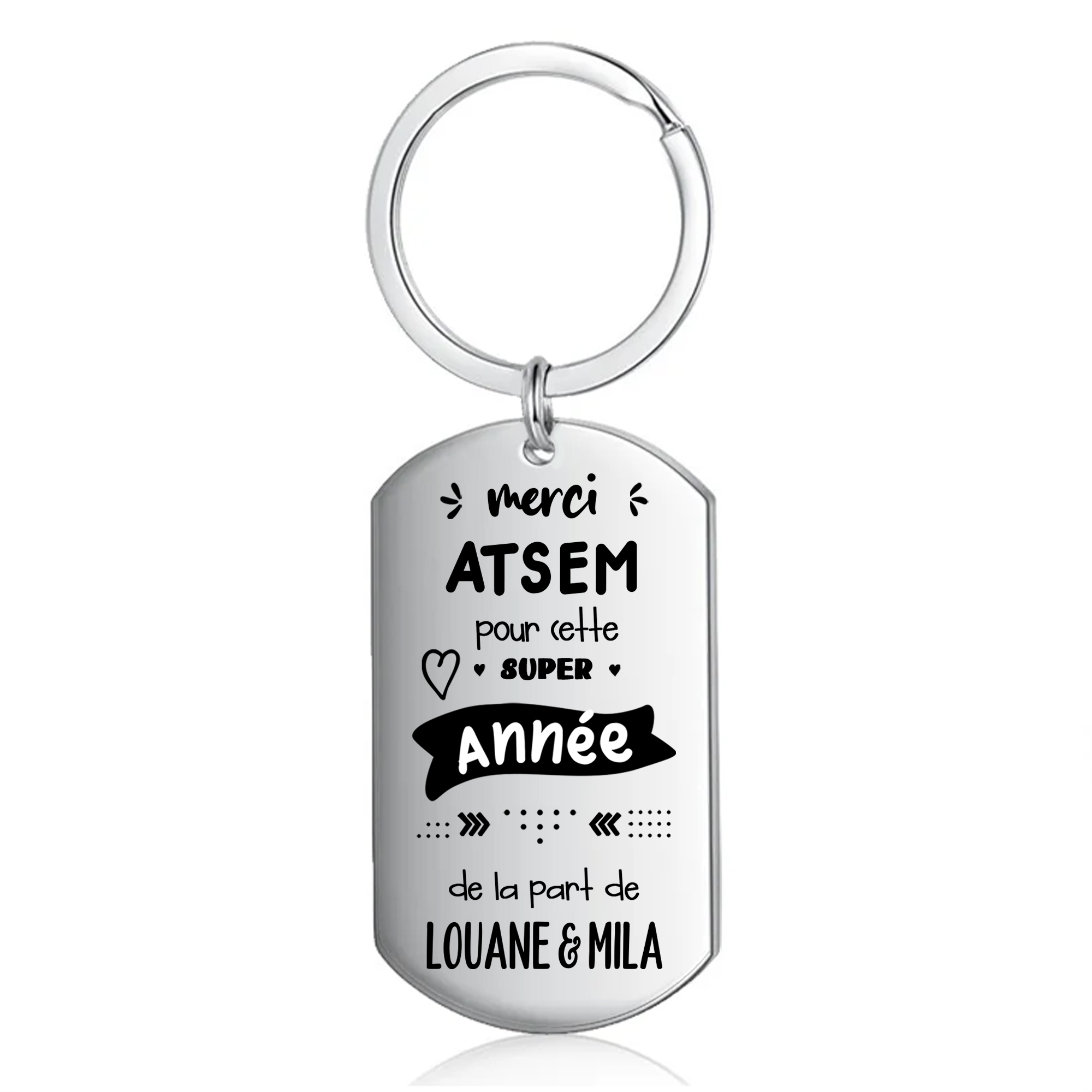 Porte clé ruban personnalisable Atsem