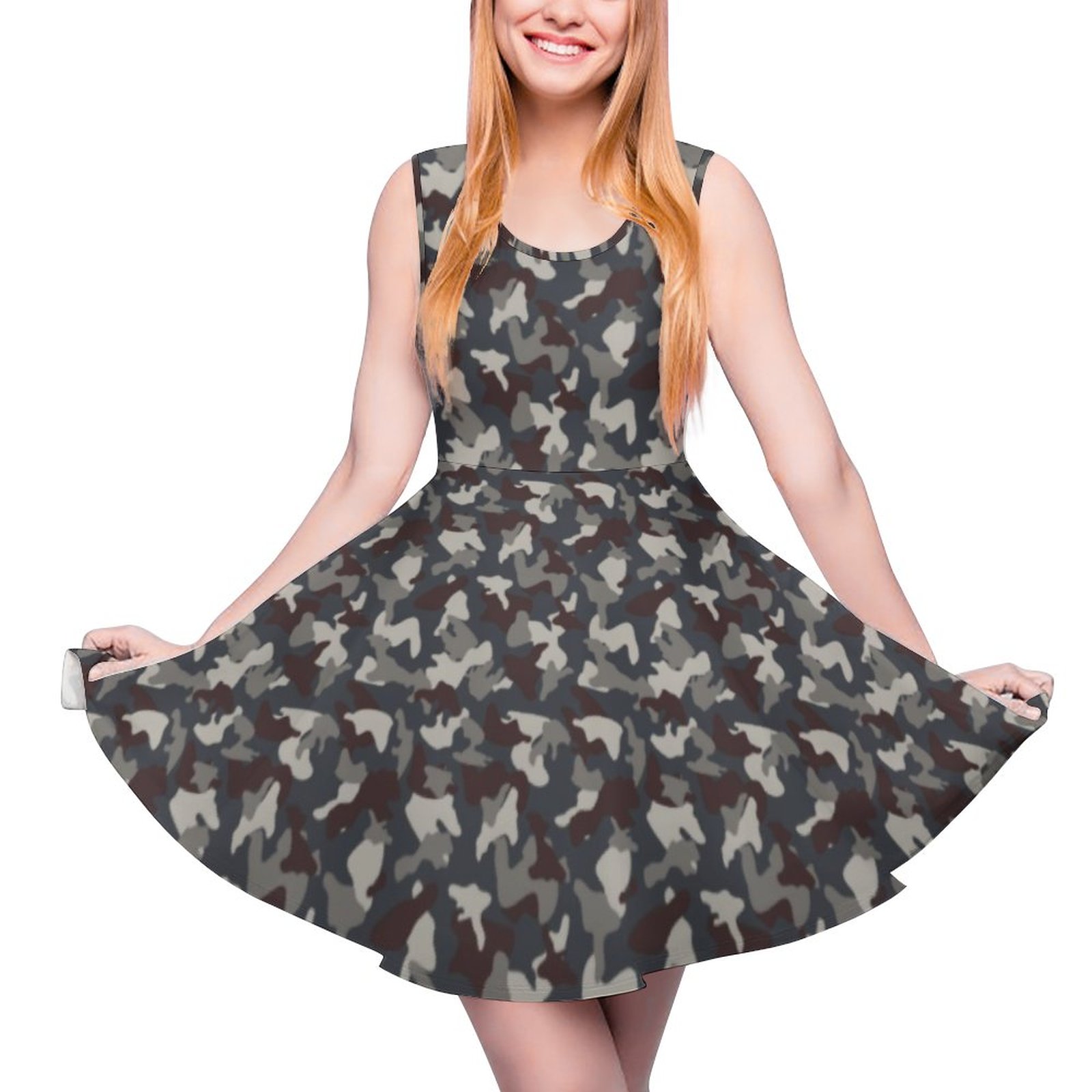 white christmas dresses LETS GET IT CAMO MINI DRESS – AKIRA main image 1