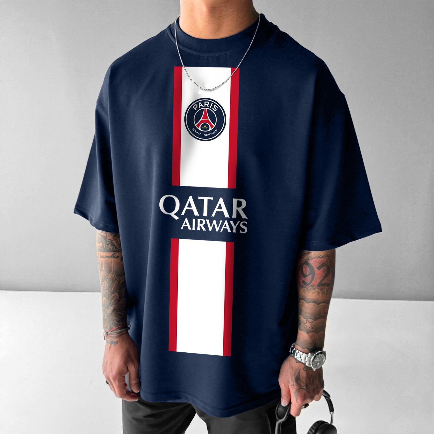 Oversized Paris Saint Germain Print T-shirt Lixishop 