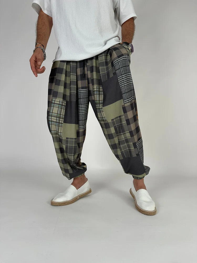 Printed Loose Lantern Pants