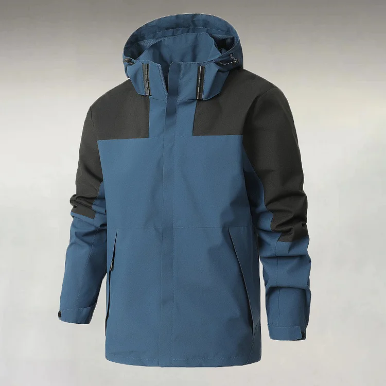 Men's Outdoor Hooded Windproof Colorblock Zipper Jackets