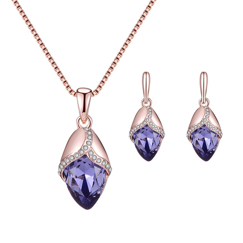 Crystal Drop Earrings Pendant Necklace Set Women Wedding Jewelry (Purple, 501 Original
Crystal Drop Earrings Pendant Necklace Set Women Wedding Jewelry (Purple, 501 Original