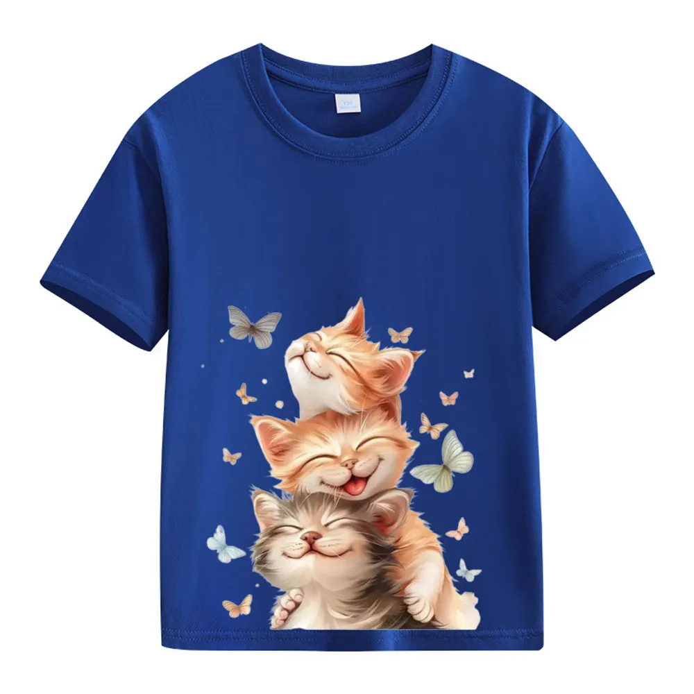 【2Y-13Y】Smiling Kittens & Butterflies Toddler T-Shirt