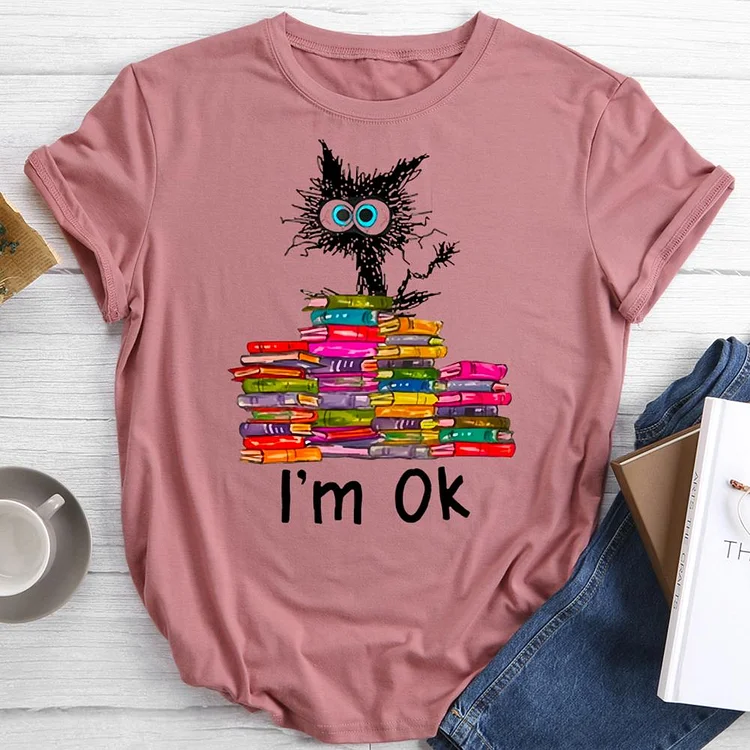 i'm ok Round Neck T-shirt-0021429