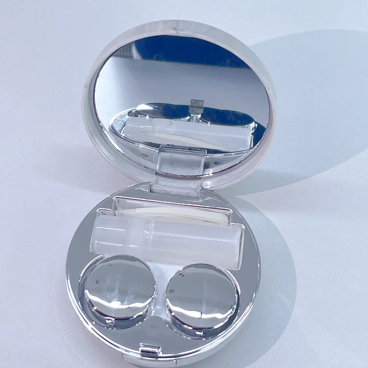 Marbled color contact lenses case