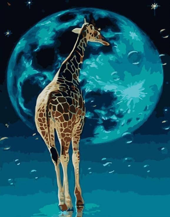 Full Moon Giraffe – Paint By Numbers - 40*50CM, 501 Original 
Full Moon Giraffe – Paint By Numbers - 40*50CM, 501 Original