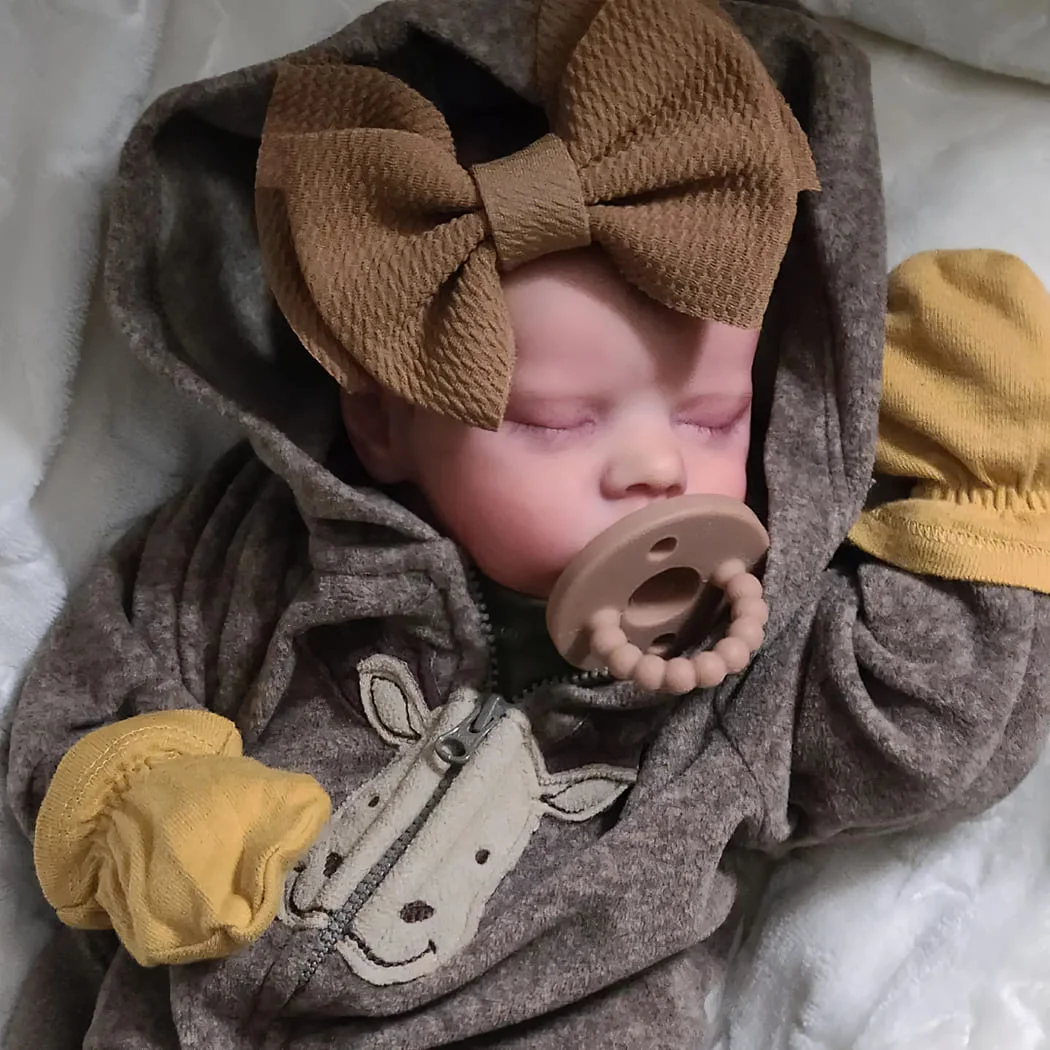 17"Cute Lifelike Handmade Silicone Sleeping Reborn Baby Newborn Girl Doll Named Nina -Creativegiftss® - [product_tag] RSAJ-Creativegiftss®
