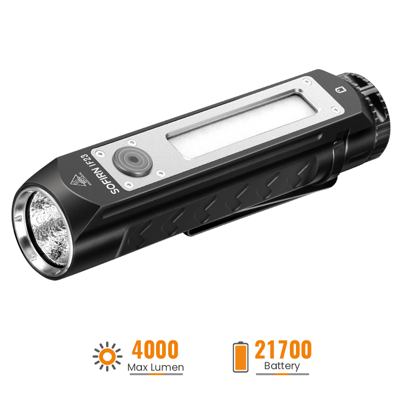 sofirn IF25A Flashlight High Lumens with 3800 Lumens, Rechargeable  Flashlight with 4X SST20 4000K LED 95 High CRI, Anduril UI 2, for Camping,  Hiking