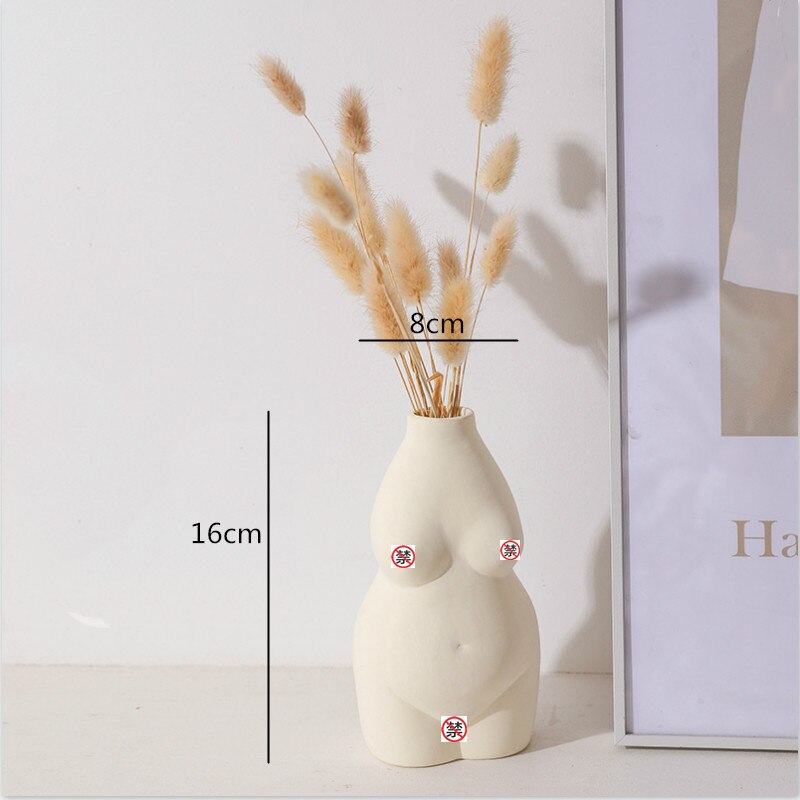 Ceramic Vase Abstract Human Body Nude Woman Modern Home Decoration