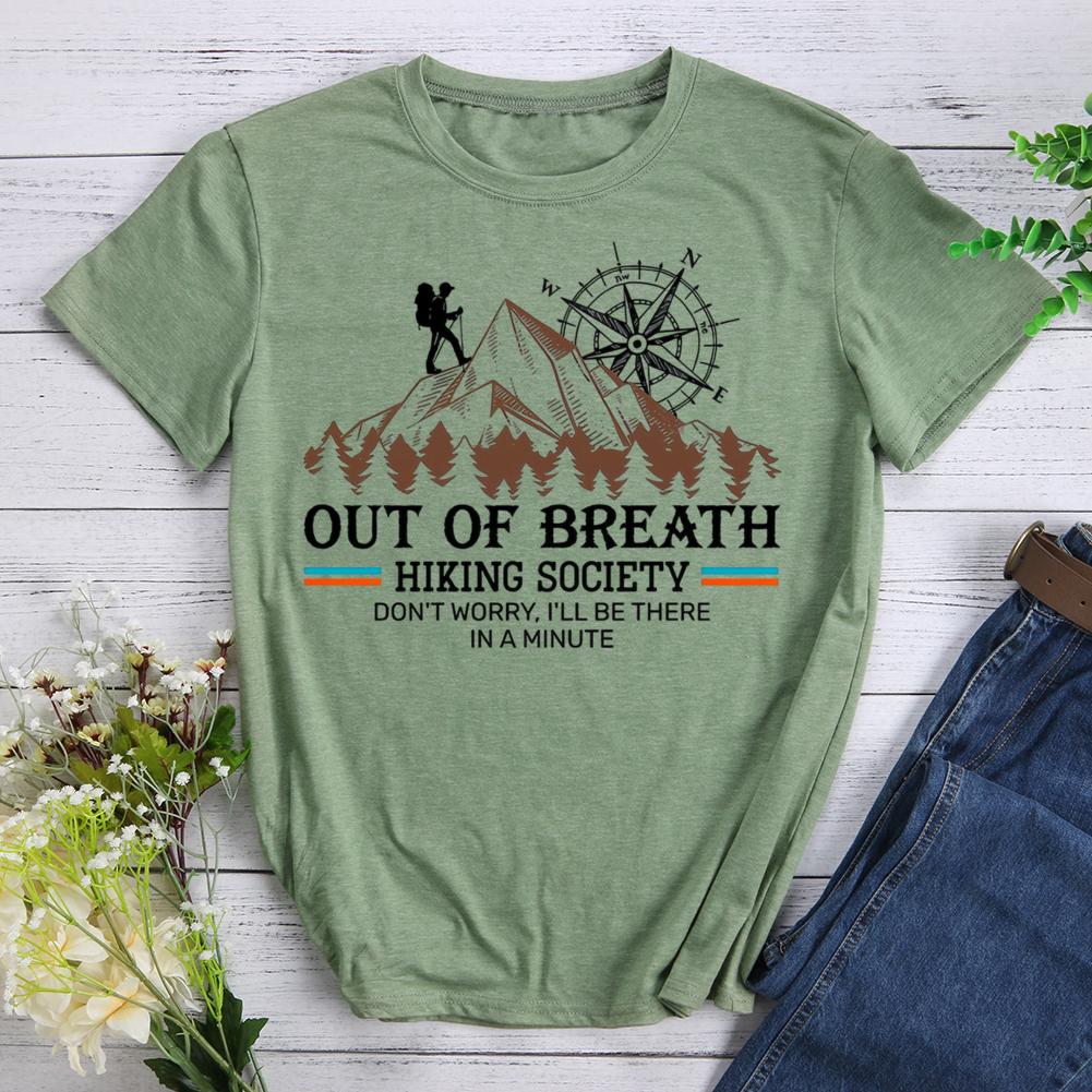 out of breath hiking society Round Neck T-shirt-0022925-Guru-buzz