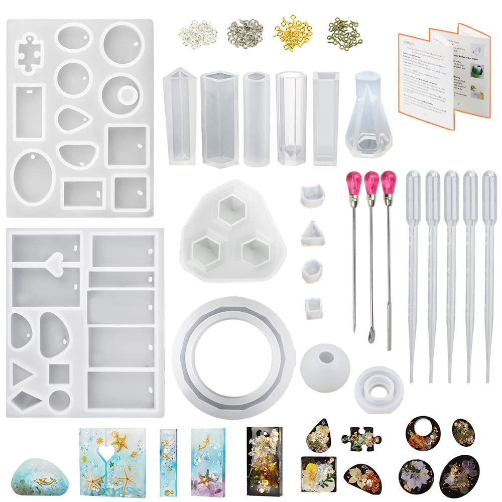 RESIN Resin Jewelry Molds for Beginners,16Pcs Resin Jewelry Making