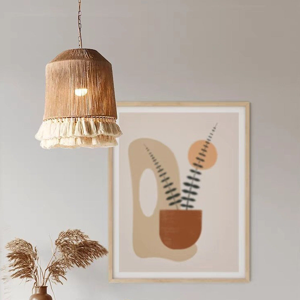 Boho Rope Woven Minimalist Pendant Light
