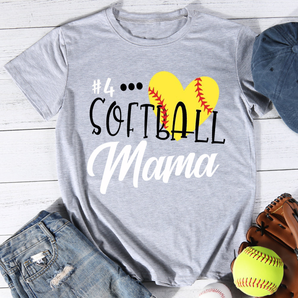 Custom number softball mama T-shirt Tee -01212-Guru-buzz