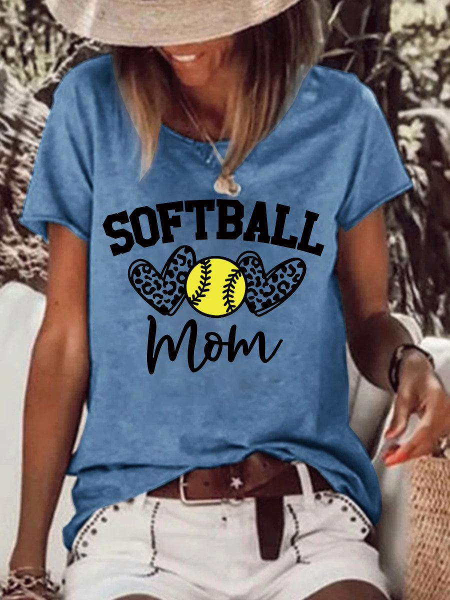 Softball mom Raw Hem Tee -00090-Guru-buzz