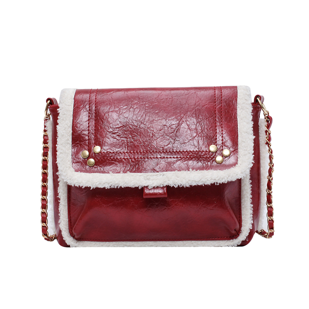 Vintage Shoulder Messenger Bag Rivets Fleece PU Big Capacity Satchel, Red, 501 Original
Vintage Shoulder Messenger Bag Rivets Fleece PU Big Capacity Satchel, Red, 501 Original