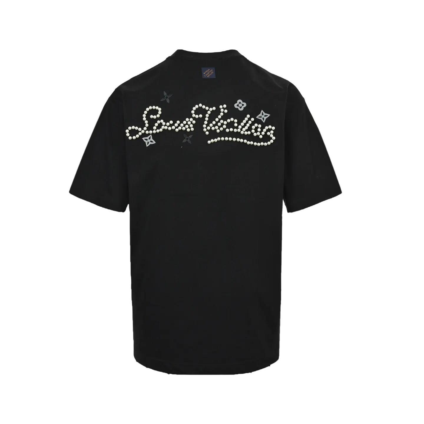 Black Pearl Embellished Oversized T-Shirt - Back View