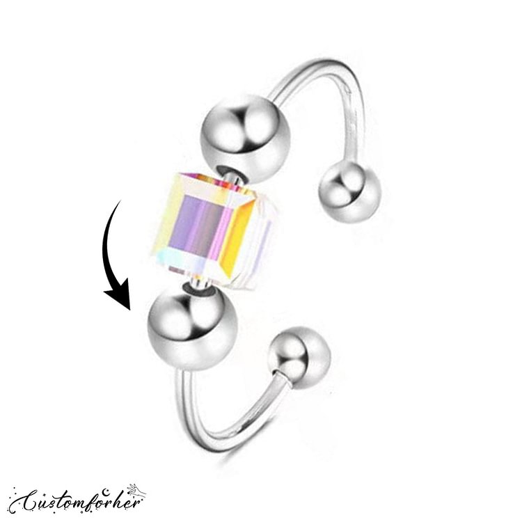 Sugar Cube Crystal Spin Anxiety Ring