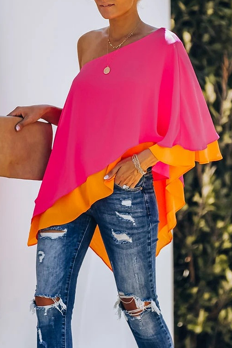 KarliDress Layered One Shoulder Top P12612