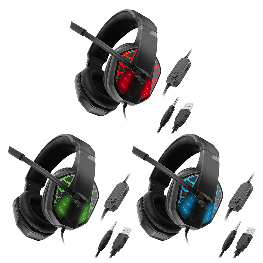 3.5mm USB Wired Gaming Headset Over Ear Headphones w/ Microphone LED Light, Blue, 501 Original
3.5mm USB Wired Gaming Headset Over Ear Headphones w/ Microphone LED Light, Blue, 501 Original