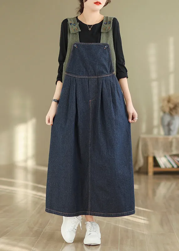 Distressed Button Up Long Sleeve Denim Dress