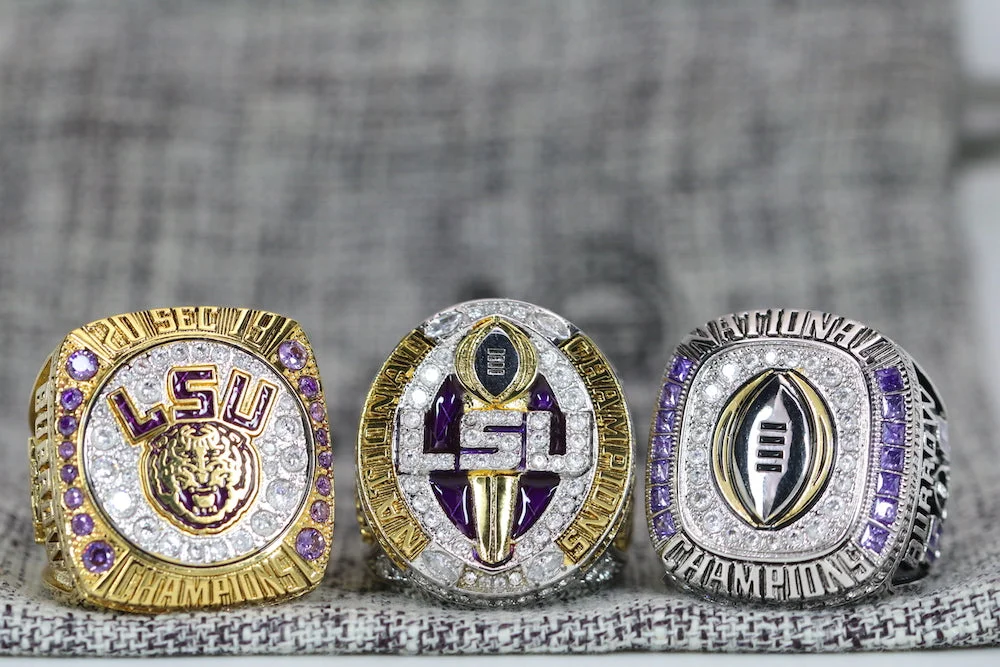 (2019) Louisiana State University (LSU) College Football Championship Ring Set of 3 - Premium Series