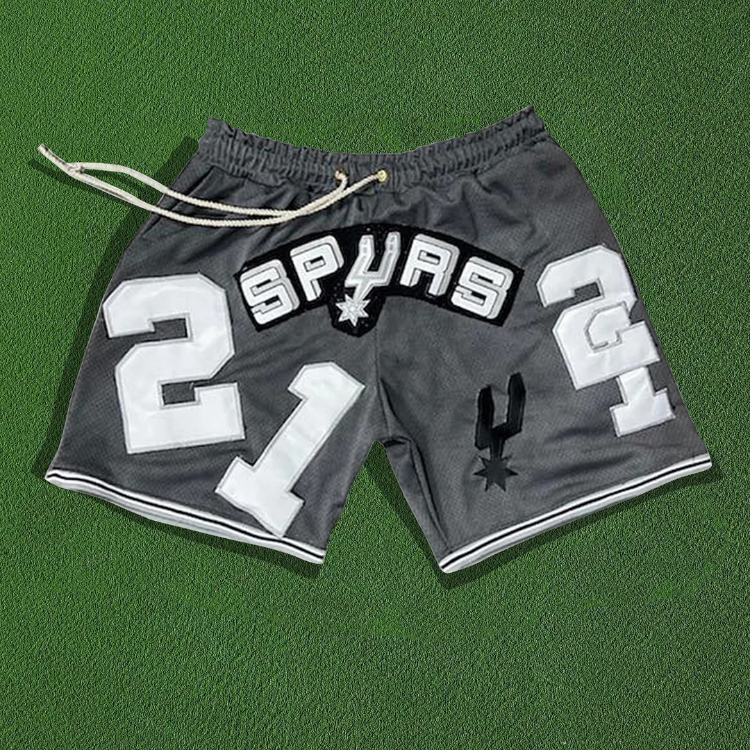 NO.21 Spurs basketball mesh shorts