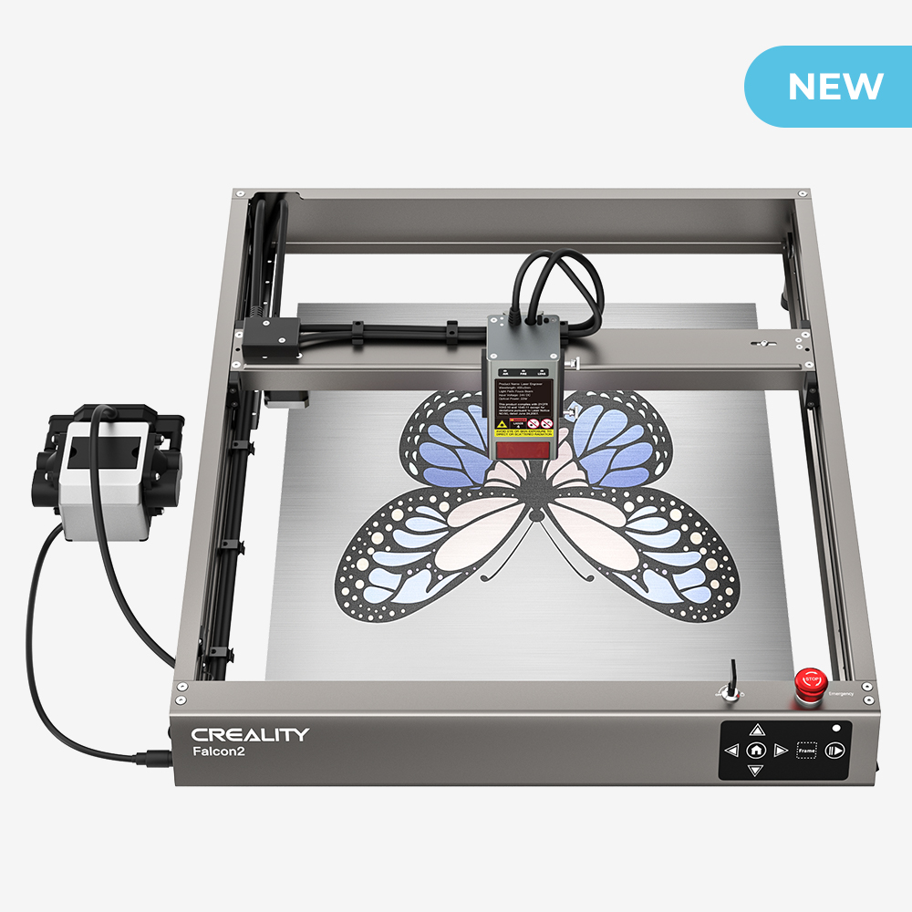  Official Creality Falcon 2 Laser Engraver 22W Falcon2 Cutter  Machine, Strong Power Magical Colorful Engraving 25000mm/min Ultra-Fast New  Integrated Air Assist for Wood Metal Alicrylic Plastic Leather