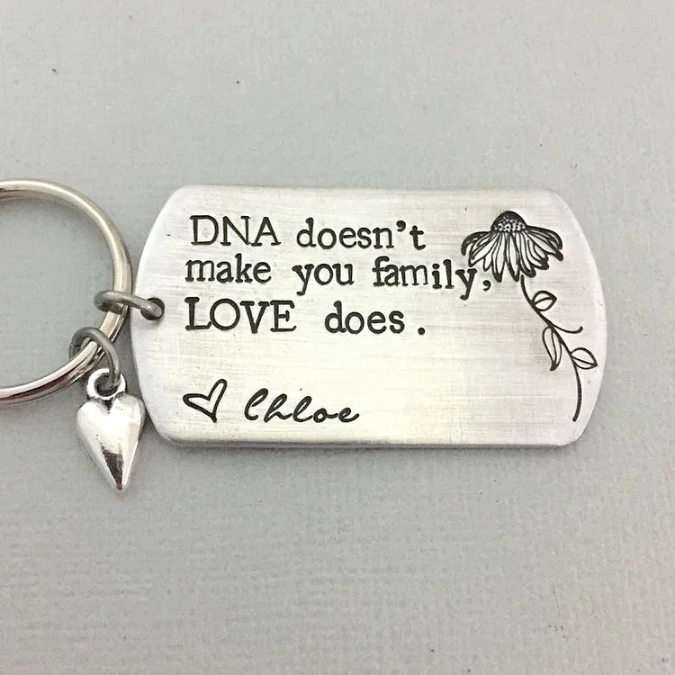 For MOM - DNA Doesn't Make You Family Love Does Keychain