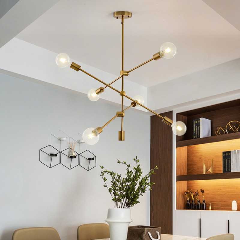 6-Lights Modern Metal Chandeliers Ceiling Light Pendant Lighting