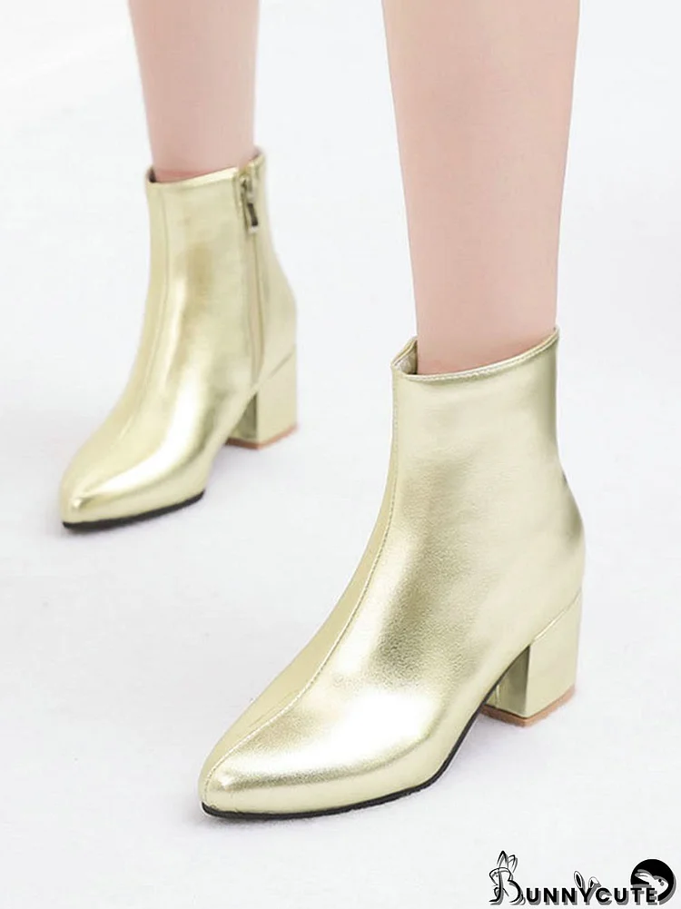 Pointed-Toe Ripped Split-Joint Chelsea Boots Pumps