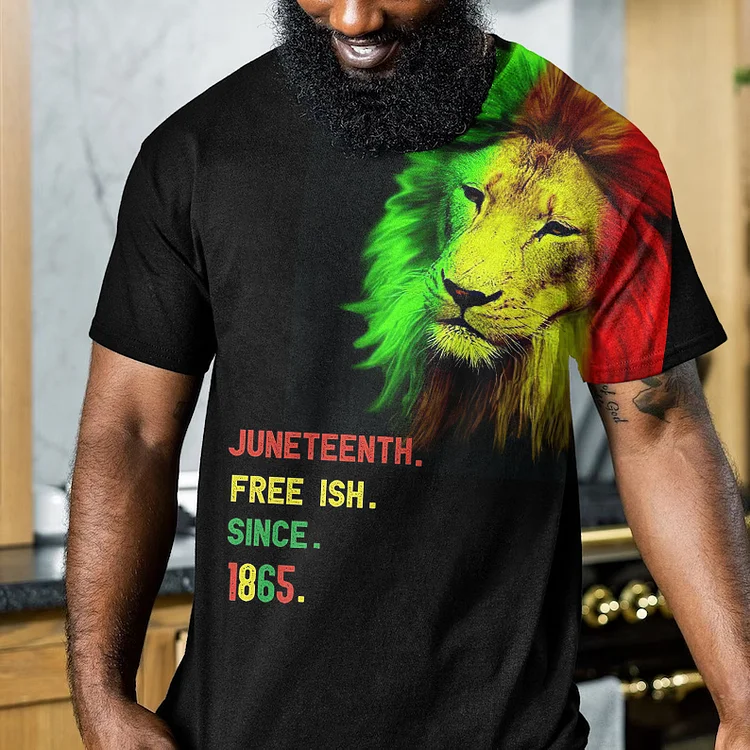 BrosWear Juneteenth Black Pride Rasta Lion T-Shirt