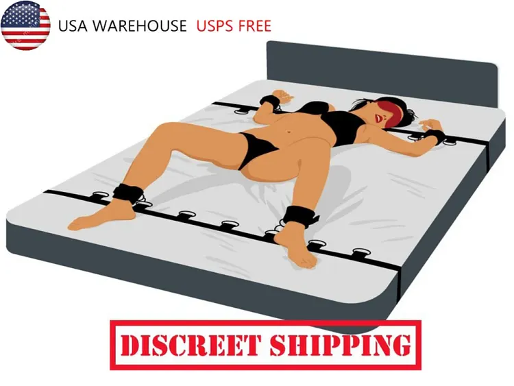 pornhint Pornhint BDSM Bed Bondage Handcuffs Ankle Cuffs Set Restraint Kit Harness Adult Couple SM BDSM