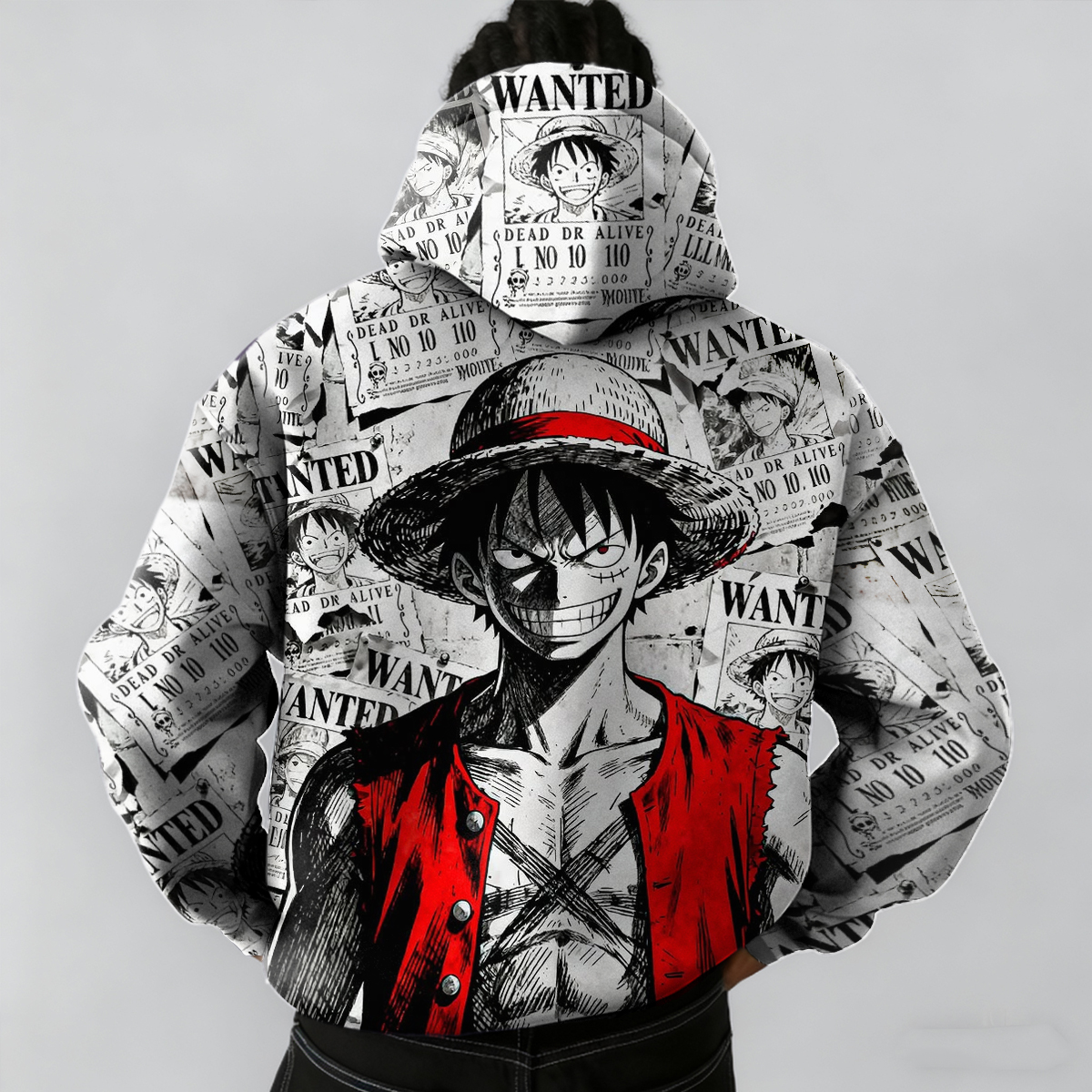 Monkey D. Luffy Wanted Poster Print Hoodie