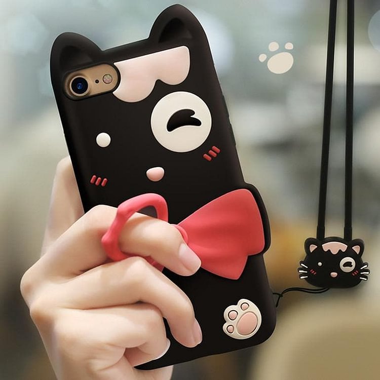 Kawaii Cartoon Bow Ring Phone Case SP1711212