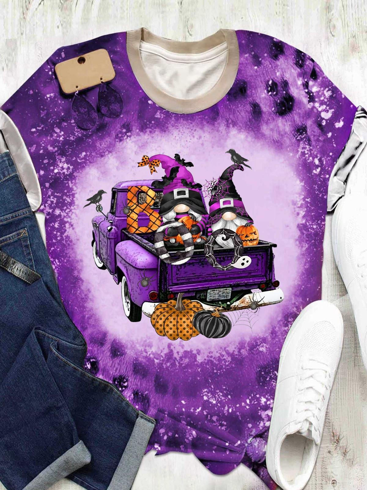 Boo Spooky Gnomes Truck Tie Dye T Shirt