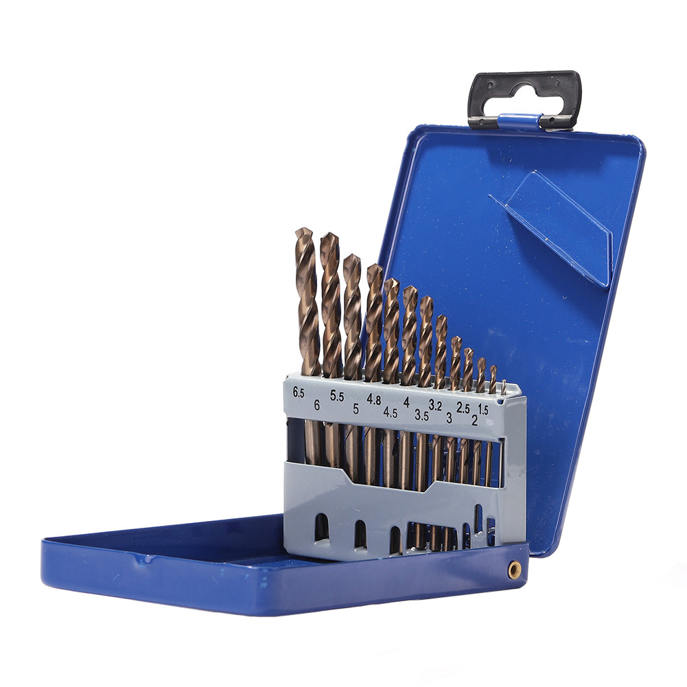 13pcs Hole Cutter M35 Twist Drill Bit Set Straight Shank Cobalt Drill Bits, 501 Original
13pcs Hole Cutter M35 Twist Drill Bit Set Straight Shank Cobalt Drill Bits, 501 Original