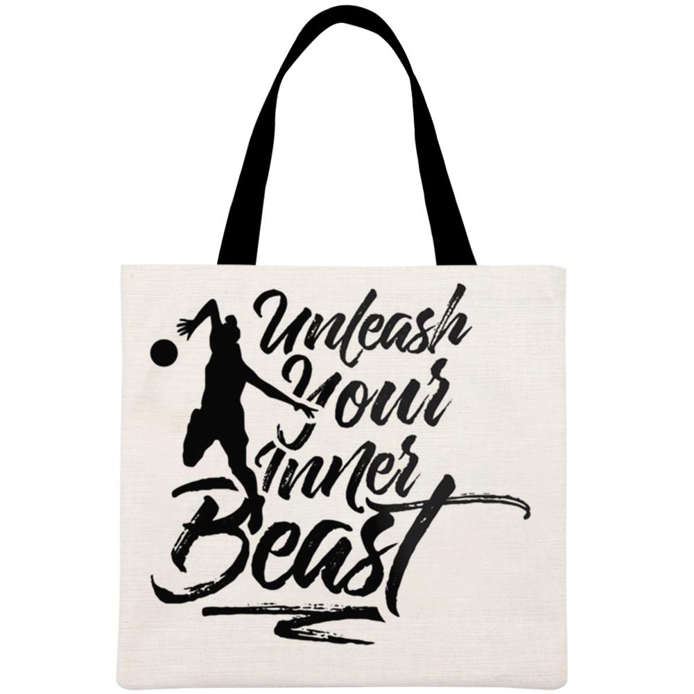 Unleash Your Inner Beast Printed Linen Bag-Guru-buzz