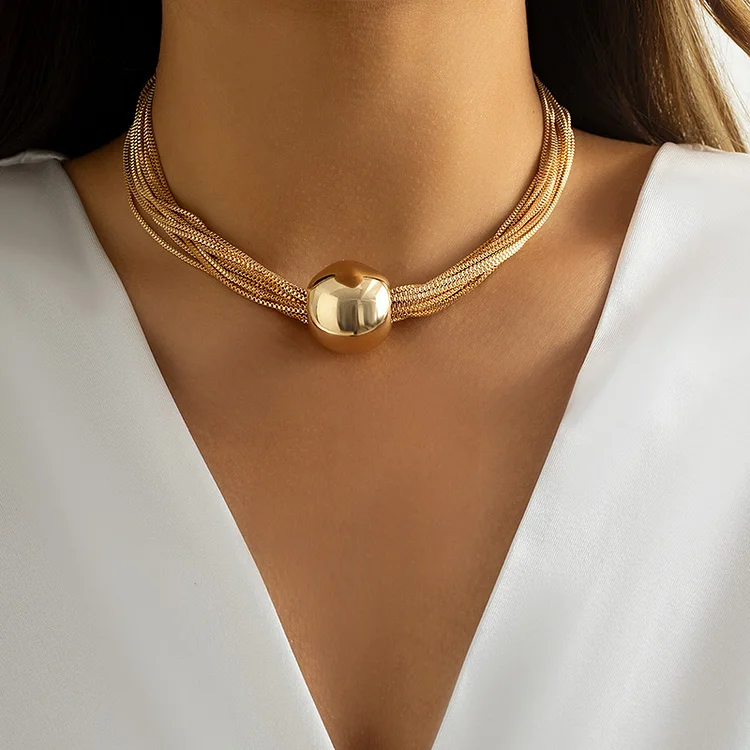 Personality Multi-Layered Tassel Chain Pearl Metallic Necklaces