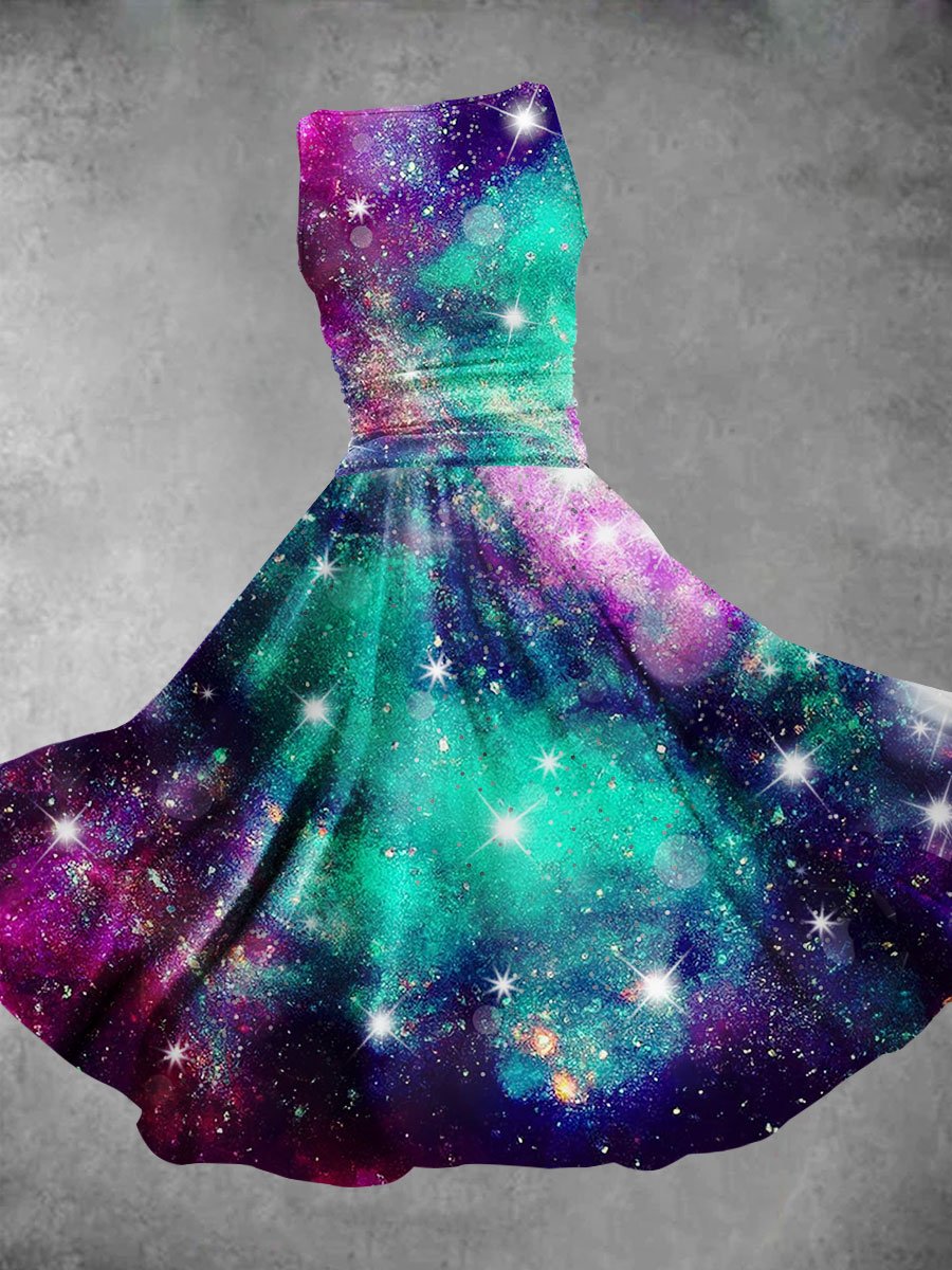 GALAXY CHARM WOVEN MIDI DRESS main image 0